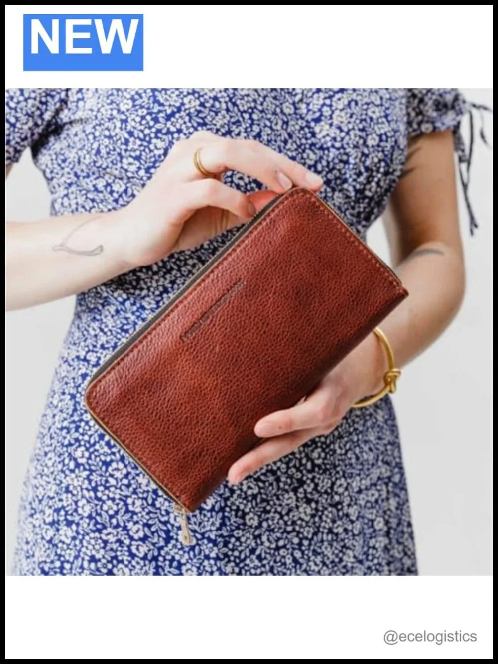 Full Grain Leather Accordion Zip Wallet